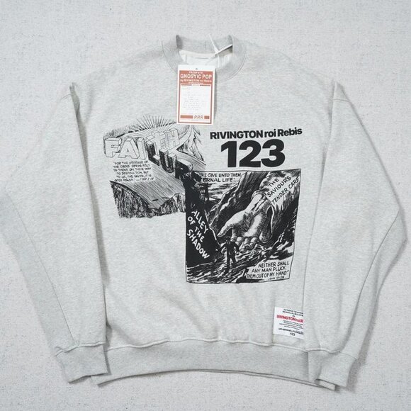 FEAR OF GOD x RIVINGTON ROI REBIS Vintage Comic T Shirt Gray Long Sleeve - Picture 1 of 7
